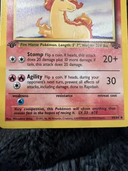 Rapidash 44/64 1st Edition Uncommon Jungle Set Pokemon Card Near Mint - Mint! - Image 2