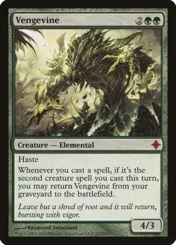 MTG NM English Vengevine - Green Rise of the Eldrazi - Image 1