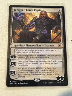 mtg Tezzeret Cruel Captain, planeswalker, Edge of Eternities, unplayed - Image 1