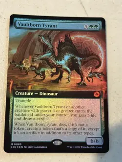 mtg borderless foil Vaultborn Tyrant, Thunder Junction Big Score, unplayed - Image 1