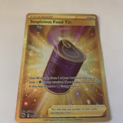Pokemon Suspicious Food Tin 80/73 Gold Secret Rare Pokemon Champion's Path NM - Image 2