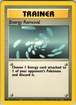 Energy Removal 92/102 Pokemon: Base Set Unlimited Common - LP - Image 1