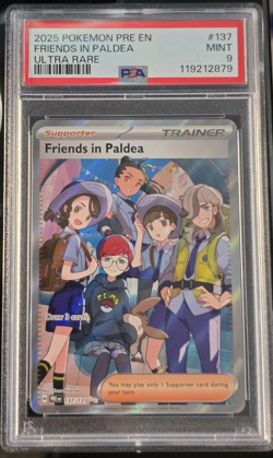2025 POKEMON PRE EN-PRISMATIC EVOLUTIONS ULTRA RARE #137 FRIENDS IN PALDEA PSA 9 - Image 1