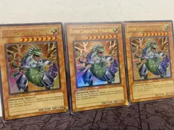 YuGiOh 3 x TCG Super Conductor Tyranno SD09-EN001 1st Edition - Image 4
