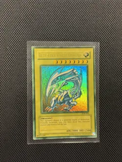 Yugioh FADED Blue Eyes White Dragon SDK-001 Misprint Ultra Rare - Image 1