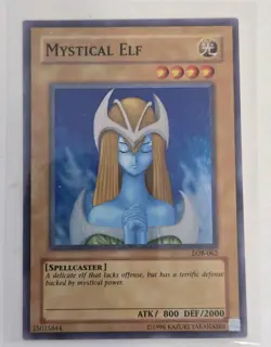 Yugioh Mystical Elf LOB-062 Legend Of Blue Eyes 1996 - Image 1