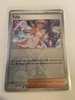 Pokemon card PARADOX RIFT Reverse Holo Trainer TULIP (181/182) Mint/NM - Image 1