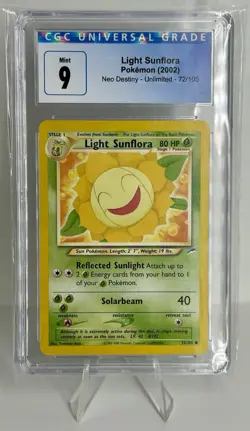 Pokemon Light Sunflora Neo Destiny Unlimited CGC 9 Mint 2002 - Image 1