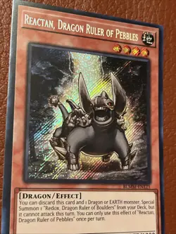 Yugioh Reactan, Dragon Ruler of Pebbles BLMM-EN121 Secret Rare 1st Ed Near Mint - Image 2