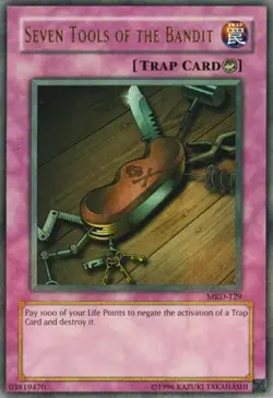 YUGIOH Seven Tools of the Bandit MRD-129 Ultra Rare Light-played LP - Image 1