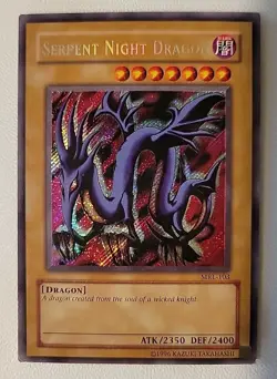 Yu-Gi-Oh TCG Serpent Night Dragon MRL-103 Unlimited Secret Rare Card Played HP - Image 1