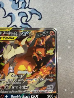 Reshiram & Charizard GX SM201 Sun & Moon Tag Team Alt Art Promo Card NM - Image 4