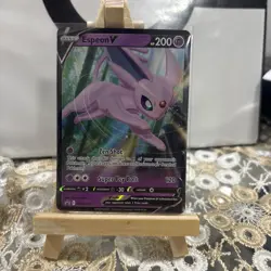 Espeon v SWSH201 Ultra Rare Holo Black Star Promo Pokemon Card - Image 1