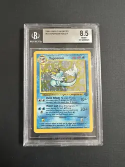 Pokemon TCG Vaporeon Holo Rare Card 12/64 Jungle Unlimited (BGS 8.5) NM-MT+ - Image 1