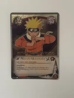 Naruto CCG. Naruto Uzumaki 019 Super rare Foil Card NM Gold Holo - Image 1