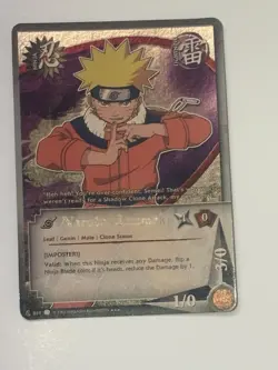 Naruto CCG. Naruto Uzumaki 019 Super rare Foil Card NM Gold Holo - Image 2