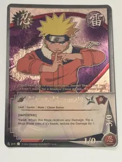 Naruto CCG. Naruto Uzumaki 019 Super rare Foil Card NM Gold Holo - Image 3