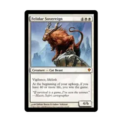 WOTC MtG Zendikar Felidar Sovereign (MR) (Foil) NM - Image 1