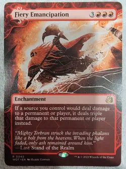 MTG: Fiery Emancipation Wilds of Eldraine: Enchanting Tales Regular - Image 1