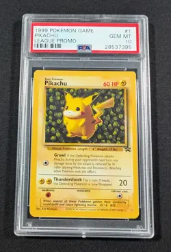 Pokemon Card Black Star Promo Pikachu #1 PSA 10 GEM MINT League Promo - Image 1