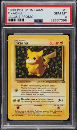 Pokemon Card Black Star Promo Pikachu #1 PSA 10 GEM MINT League Promo - Image 3