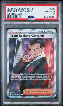 Pokemon DRI Destined Rivals 225 Team Rocket's Giovanni PSA 10 Gem Mint - Image 1