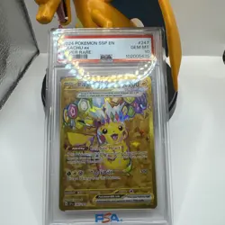 2024 POKEMON SSP EN-SURGING SPARKS HYPER RARE #247 PIKACHU EX PSA 10 - Image 1