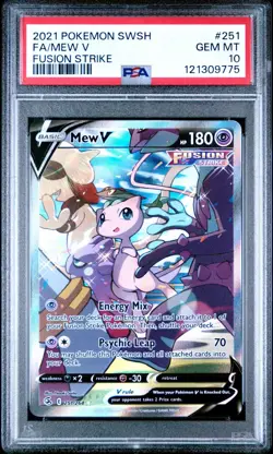 Pokemon PSA 10 Mew 251/264 V Alternate Full Art Fusion Strike Card - Image 1