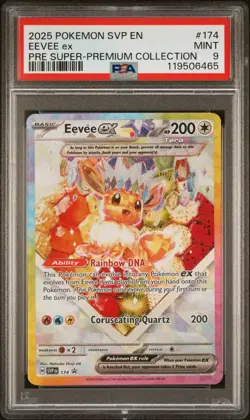 2025 POKEMON SVP EN-SV BLACK STAR PROMO #174 EEVEE EX PSA 9 - Image 1