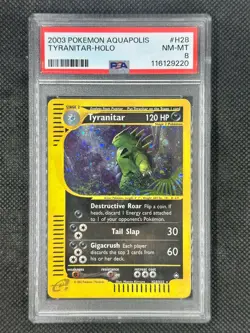 Pokemon Tyranitar Aquapolis Holo Rare #H28 PSA 8 Near Mint - Mint - Image 1