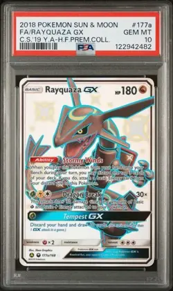 2018 POKEMON SUN & MOON CELESTIAL STORM #177a FA/RAYQUAZA GX C.S.'19 Y.A-H.F.PRE - Image 1