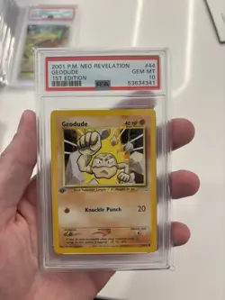 Geodude PSA 10 1st Ed Neo Revelation #44 Pokemon - Image 1