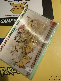 Early Pikachu Moving Christmas Handkerchief Promo Retro Rare Pokemon Card Game - Image 4