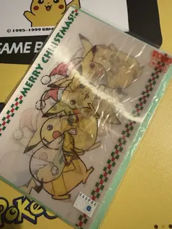 Early Pikachu Moving Christmas Handkerchief Promo Retro Rare Pokemon Card Game - Image 5