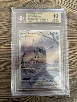 BGS PRISTINE 10 2023 Pokemon Swsh Crown Zenith Full Art/Glaceon Vstar #GG40 - Image 1