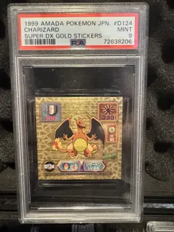 PSA 9 1999 Amada Pokemon Japan Charizard GOLD Super DX Gold Stickers #D124 MINT - Image 1