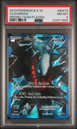 2013 POKEMON BLACK STAR PROMO DARKRAI #BW73 FULL ART PSA 8 NM-MT #120011688 - Image 1