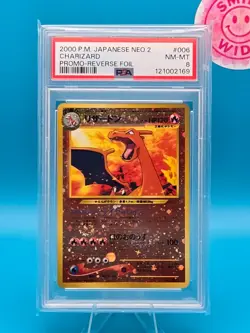 PSA 8 - 2000 Pokemon Japanese Neo 2, Charizard, Promo-Reverse Foil - Image 1
