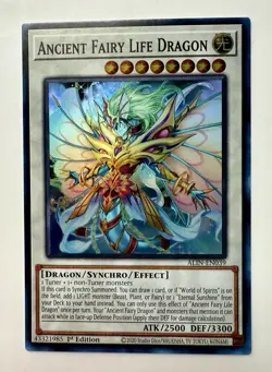 Yugioh! Ancient Fairy Life Dragon - ALIN-EN039 - Super Rare - 1st Edition - Image 1