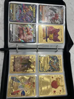 Pokemon Card Collection - Over 320 Cards With Leather Back Zippered Binder - Image 1
