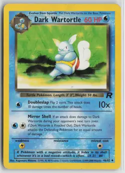 Pokemon Dark Wartortle 46/82 Team Rocket Uncommon card HP - Image 1