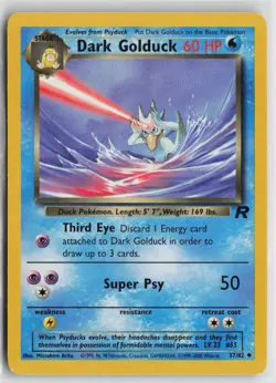 Pokemon Dark Golduck 37/82 Team Rocket Uncommon card MP - Image 1