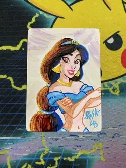 Disney Lorcana Signed & Sketch Card - Rosa La Barbera Jasmine Sketched Color - Image 1