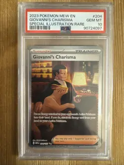 Giovanni's Charisma 204/165 - Pokemon 151 Special Illustration Rare Card PSA 10 - Image 1