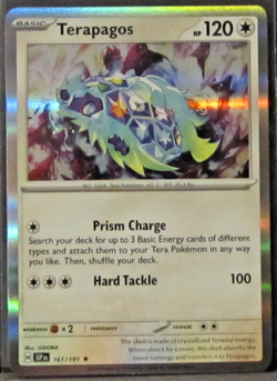 1 POKEMON CARD TCG/TERAPAGOS/161/191/RARE/REVERSE HOLO/2024 - Image 1
