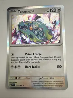 1 POKEMON CARD TCG/TERAPAGOS/161/191/RARE/REVERSE HOLO/2024 - Image 1