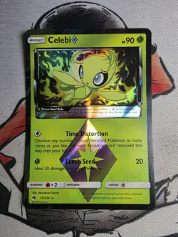 Celebi 19/214 2018 Pokemon Lost Thunder Prism Star Holo LP/MP Card - Image 1