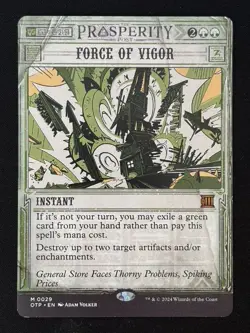 1x MTG Force of Vigor - Outlaws of Thunder Junction: Breaking News (OTP) #29 - Image 1