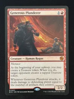 1x MTG Generous Plunderer - Outlaws of Thunder Junction: The Big Score (BIG) #11 - Image 1