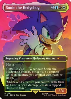 IN HAND - Sonic the Hedgehog ✨RAINBOW FOIL✨ Secret Lair x Sonic Magic MTG 2087 - Image 1